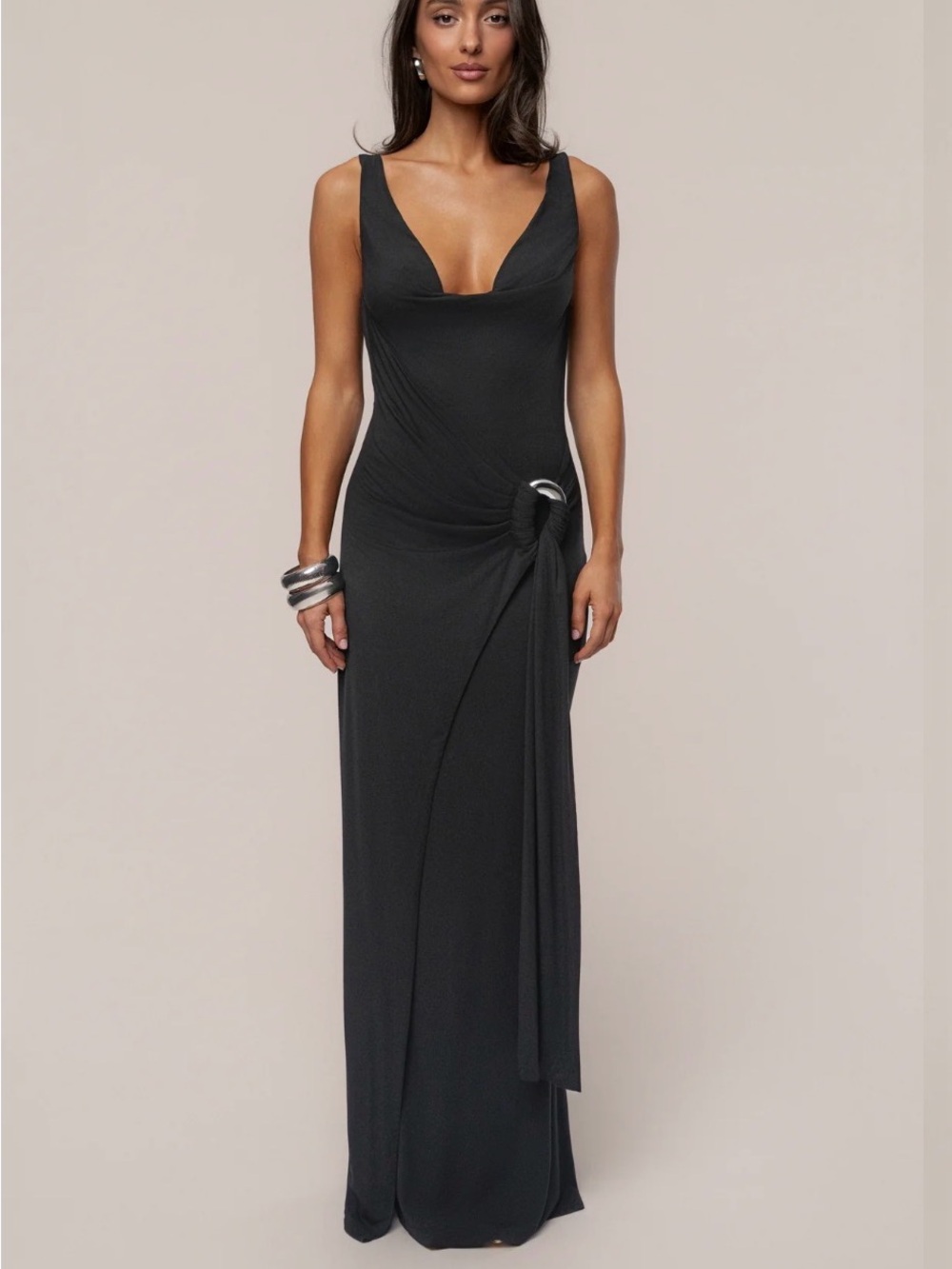 JLUXLABEL Black Divine State Maxi Dress, M,  NWT